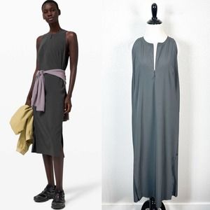 Lululemon Womens Lab Lahar Midi Dress in Graphite Grey Size M